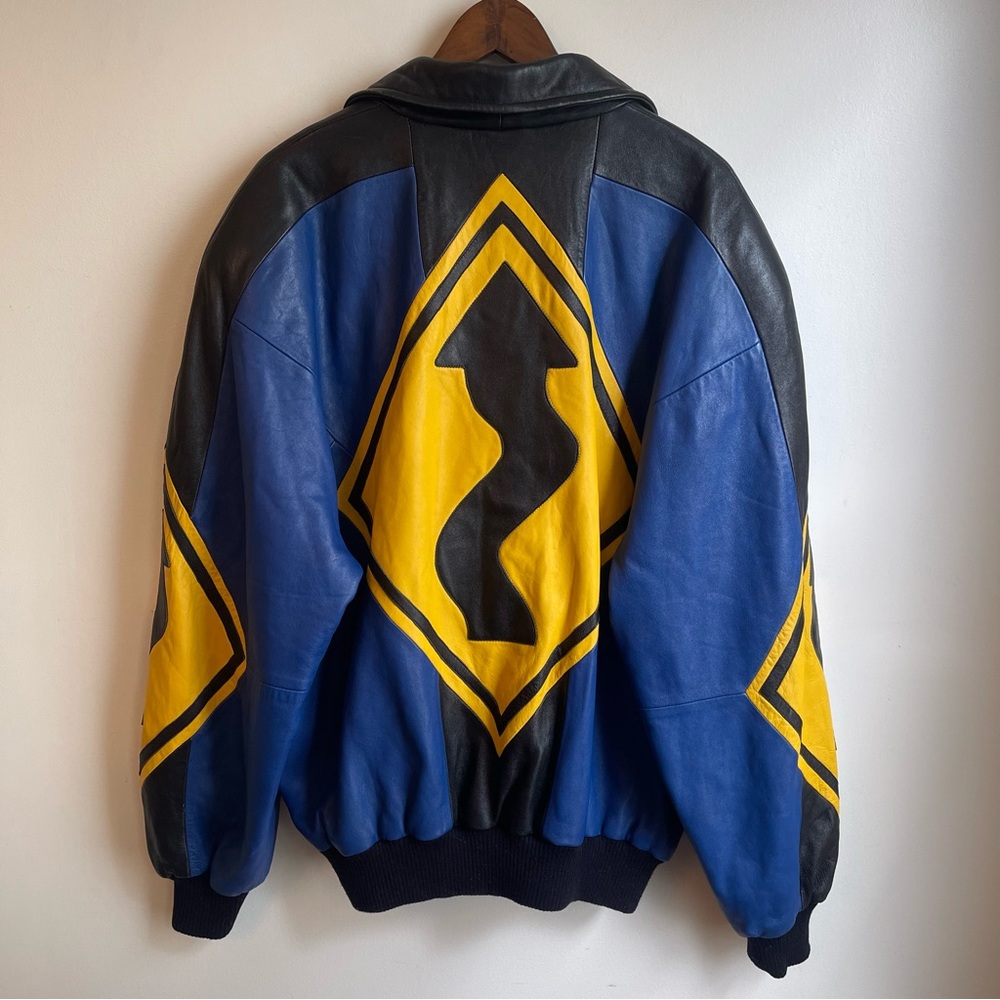 Vintage Michael Hoban HOBO North Beach Leather Jacket Bomber Street Sign Large